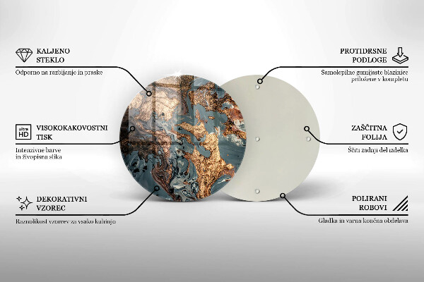 Chopping board Decorative rock with gold