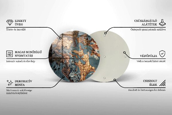 Chopping board Decorative rock with gold