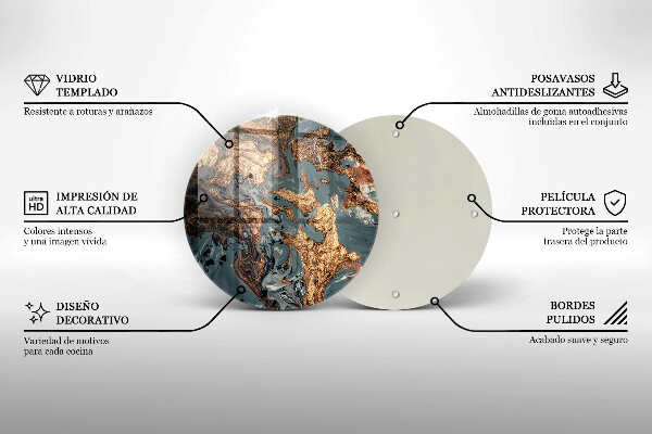 Chopping board Decorative rock with gold