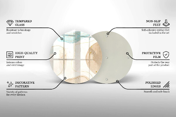 Chopping board Boho, spots and gold