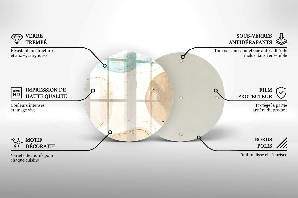 Chopping board Boho, spots and gold