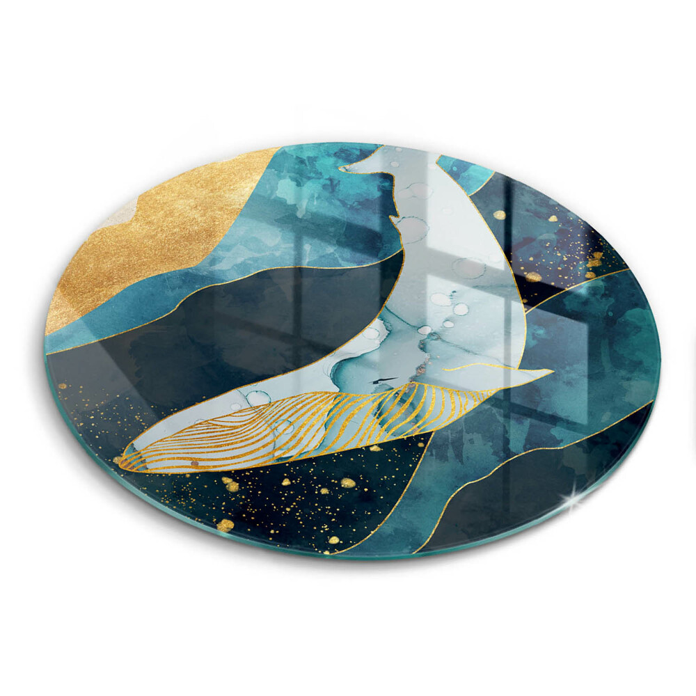 Glass cutting board Whale abstraction
