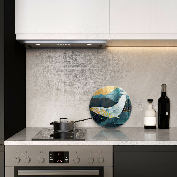 Glass cutting board Whale abstraction