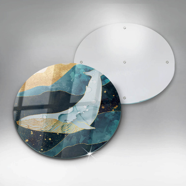 Glass cutting board Whale abstraction
