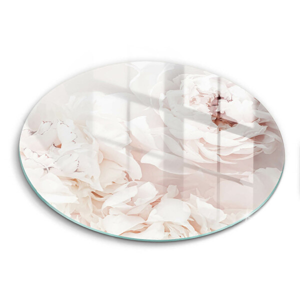 Glass cutting board Pastel peonies