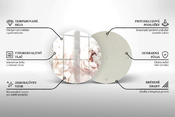 Glass cutting board Pastel peonies