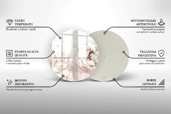 Glass cutting board Pastel peonies