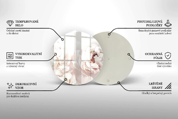 Glass cutting board Pastel peonies