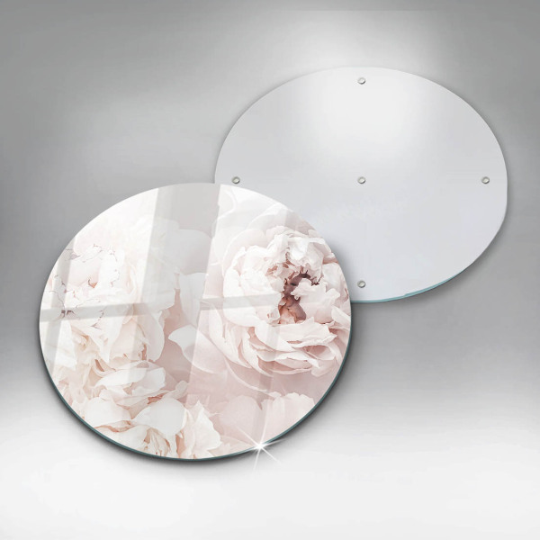 Glass cutting board Pastel peonies