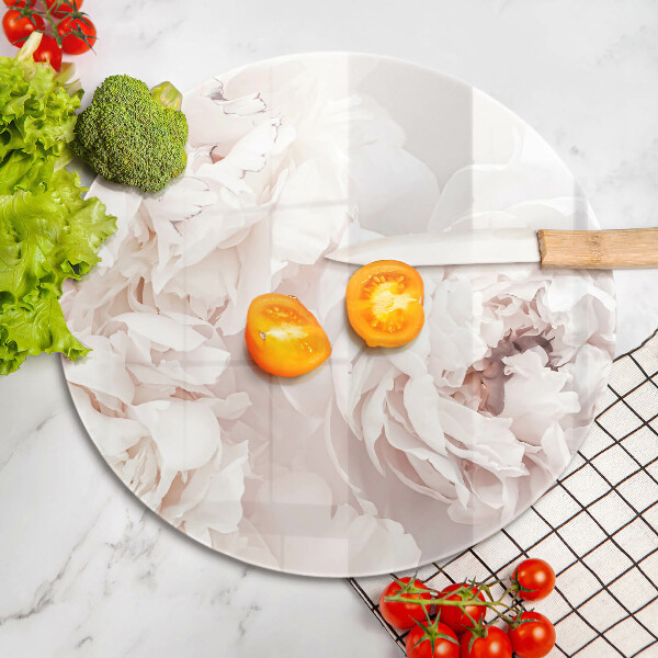 Glass cutting board Pastel peonies
