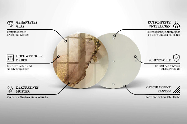 Glass cutting board Abstraction gold