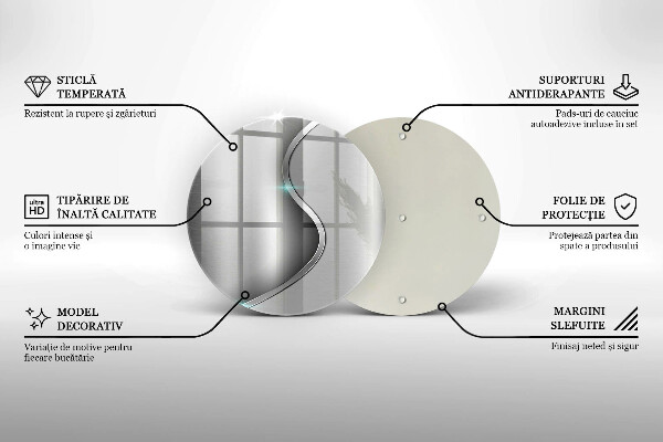Chopping board glass Silver metal abstraction