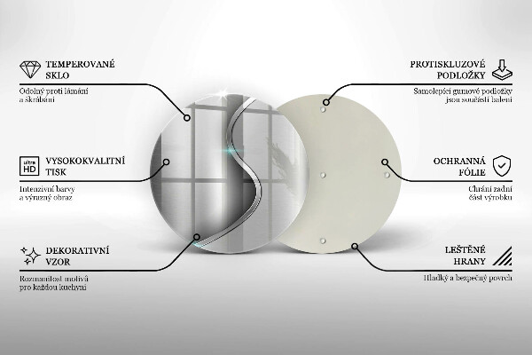 Chopping board glass Silver metal abstraction