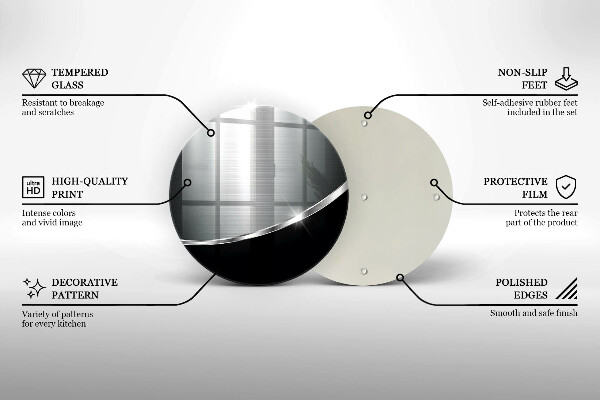 Glass cutting board Abstraction with metal