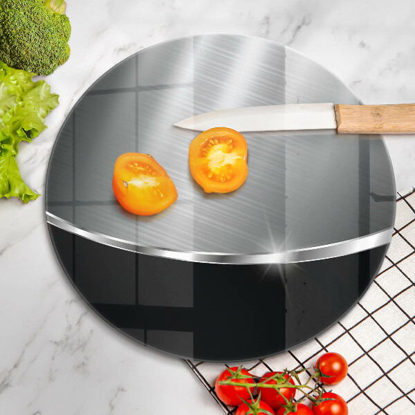 Glass cutting board Abstraction with metal