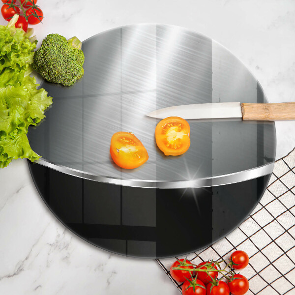 Glass cutting board Abstraction with metal