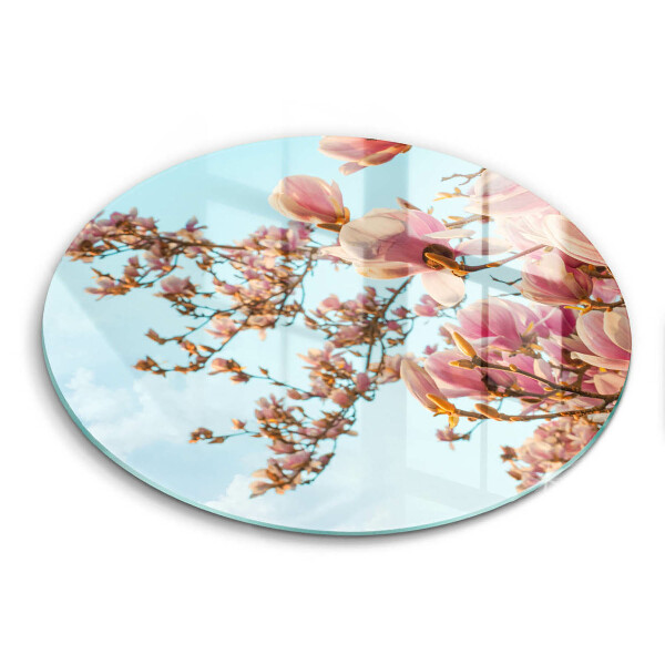 Chopping board glass Pink Flowers Tree