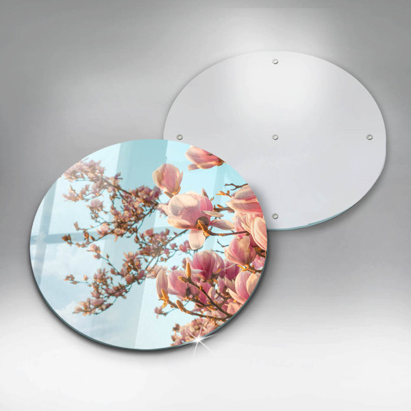 Chopping board glass Pink Flowers Tree