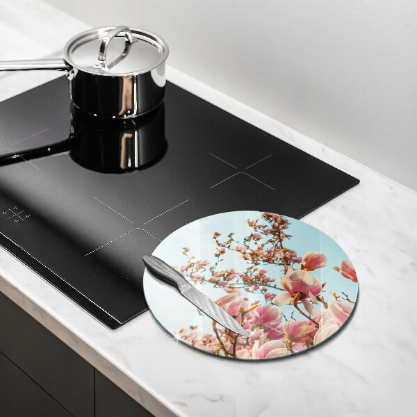 Chopping board glass Pink Flowers Tree