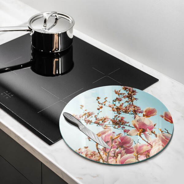 Chopping board glass Pink Flowers Tree