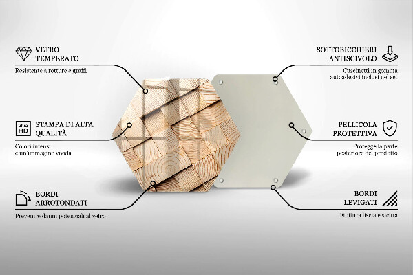 Chopping board Wooden squares