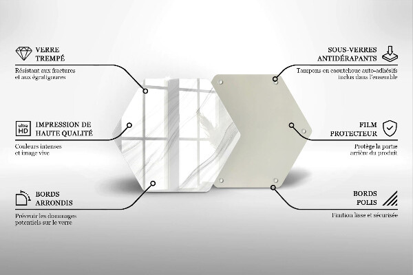 Glass worktop saver Delicate marble