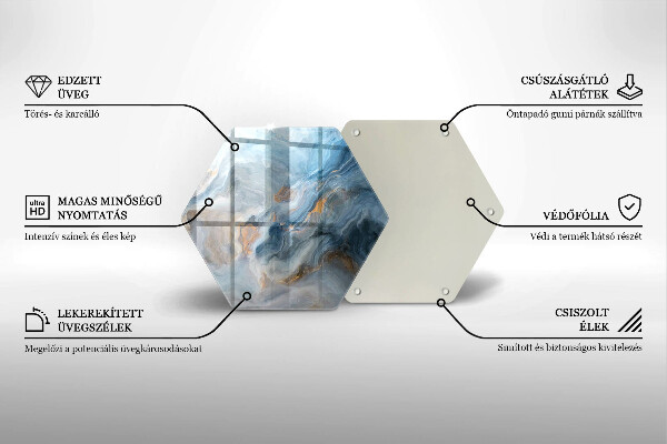 Glass chopping board Marble texture