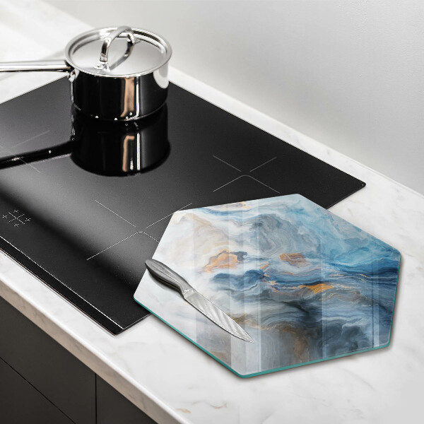 Glass chopping board Marble texture