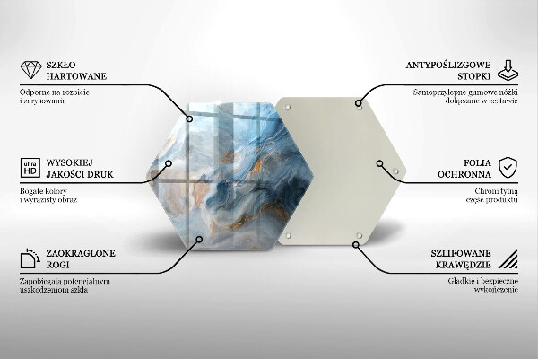 Glass chopping board Marble texture