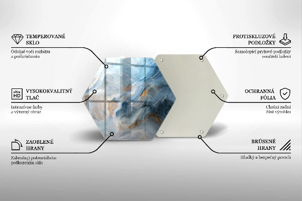 Glass chopping board Marble texture