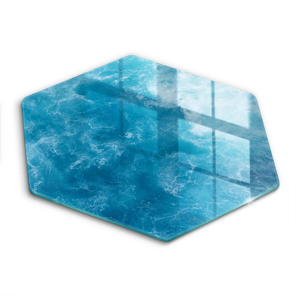 Chopping board glass Blue water