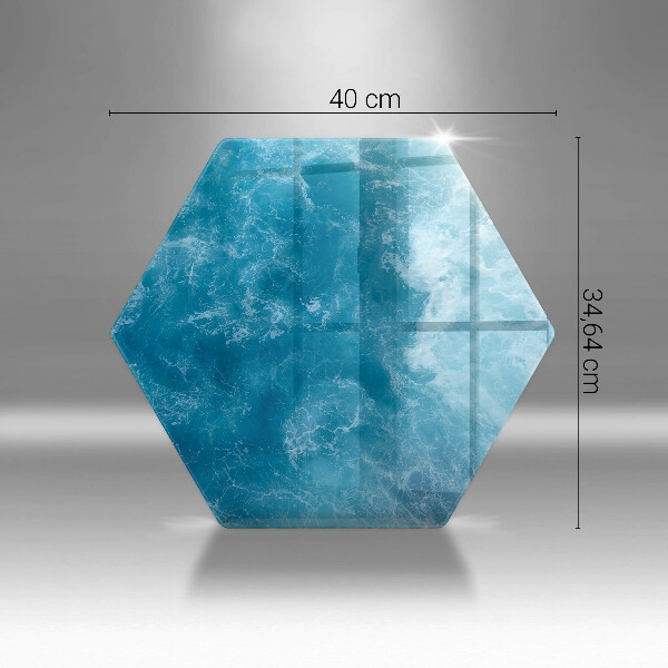 Chopping board glass Blue water