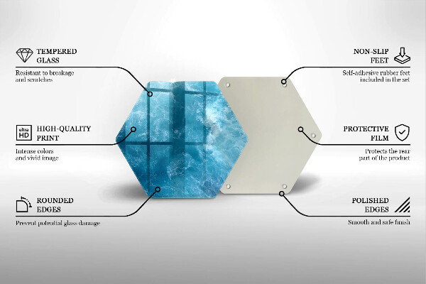 Chopping board glass Blue water