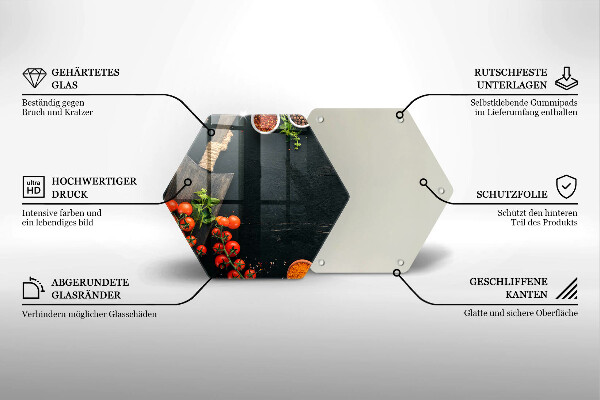 Glass chopping board Cherry tomatoes