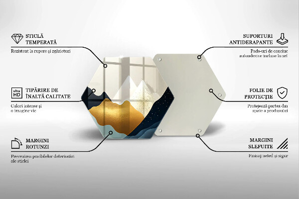 Glass worktop protector Abstract mountains