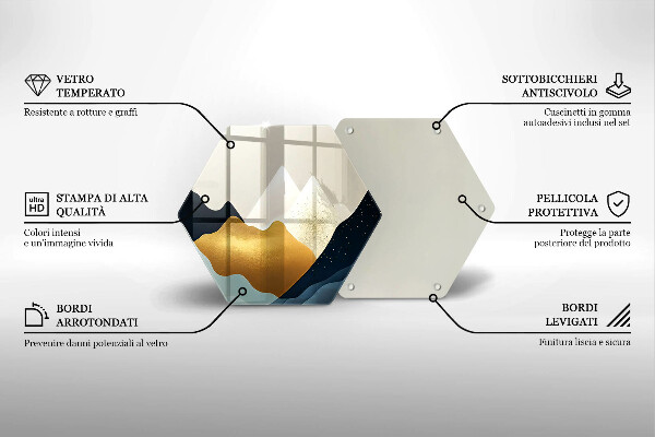 Glass worktop protector Abstract mountains