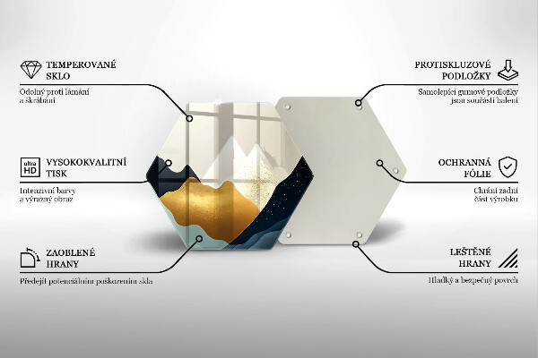 Glass worktop protector Abstract mountains