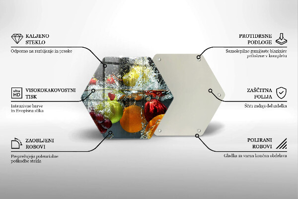 Chopping board glass Juicy fruit in water