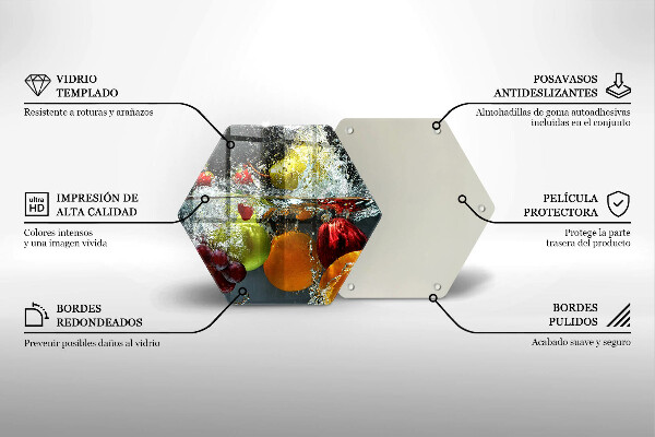 Chopping board glass Juicy fruit in water