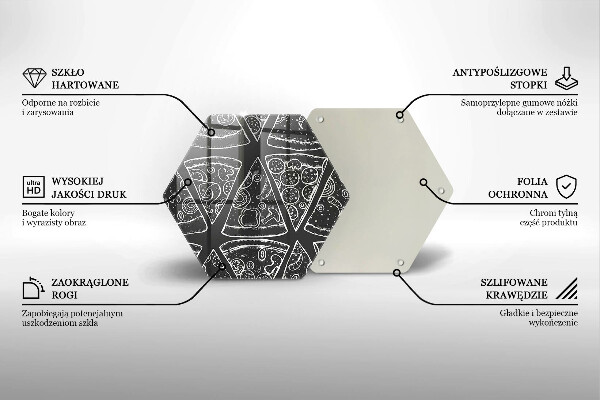 Glass chopping board Pizza illustration