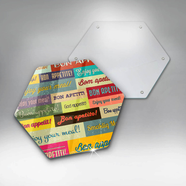 Chopping board glass Enjoy your meal transcriptions