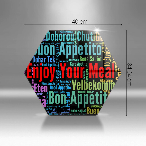 Chopping board glass Enjoy your meal transcriptions