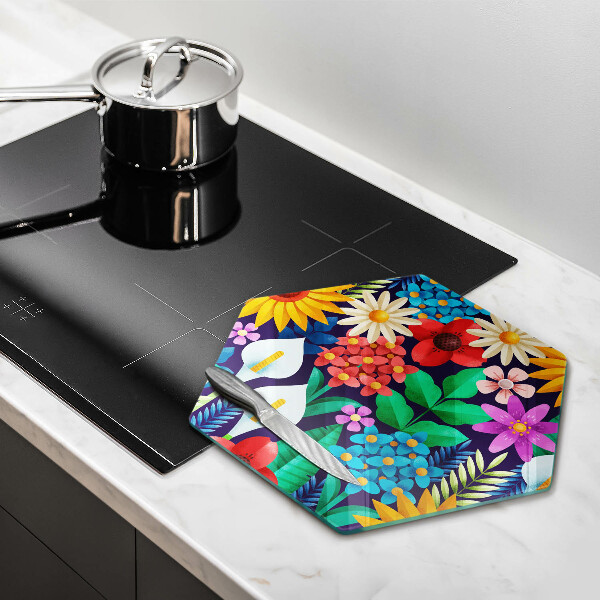 Chopping board Illustration meadow flowers