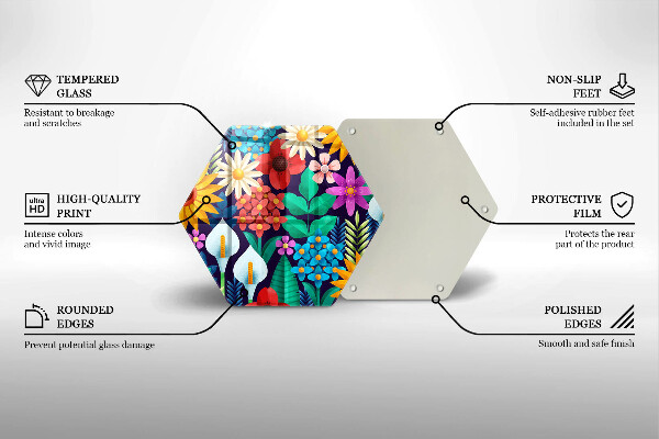 Chopping board Illustration meadow flowers