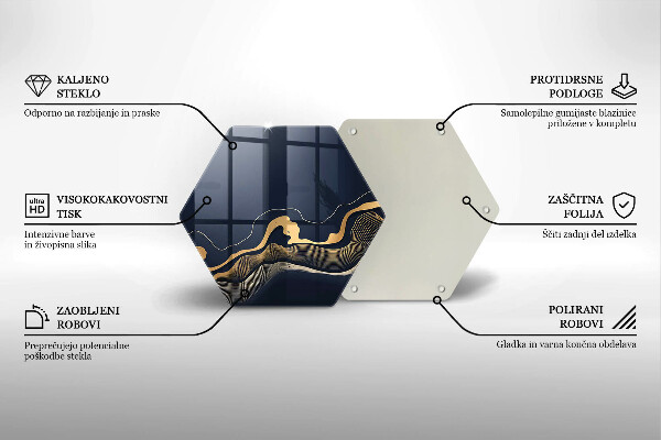 Chopping board Abstraction golden lines