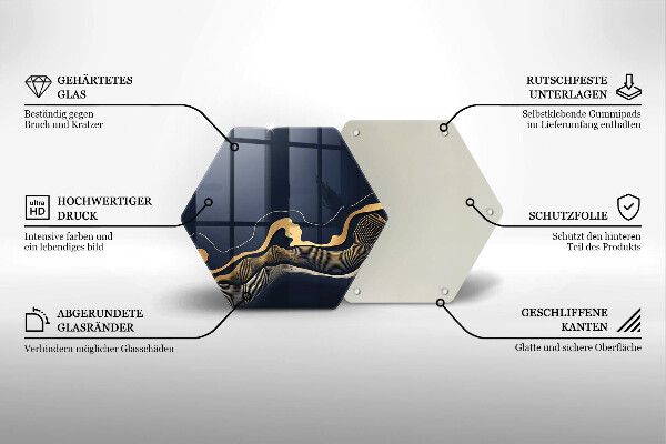 Chopping board Abstraction golden lines