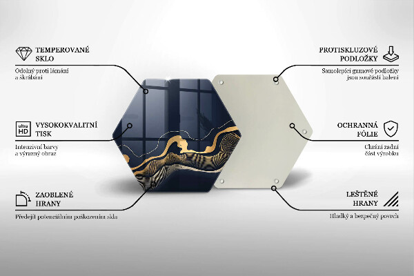 Chopping board Abstraction golden lines