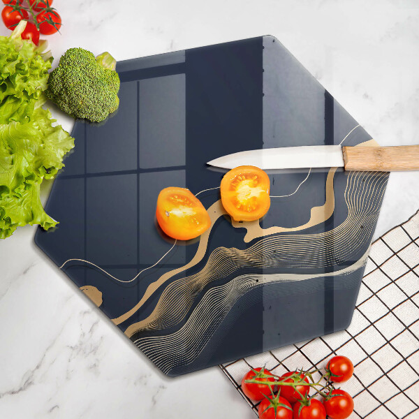 Chopping board Abstraction golden lines