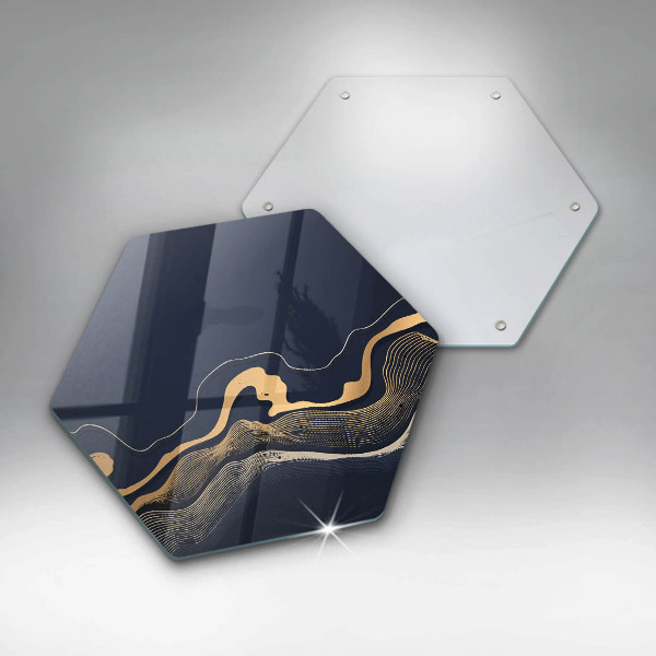 Chopping board Abstraction golden lines