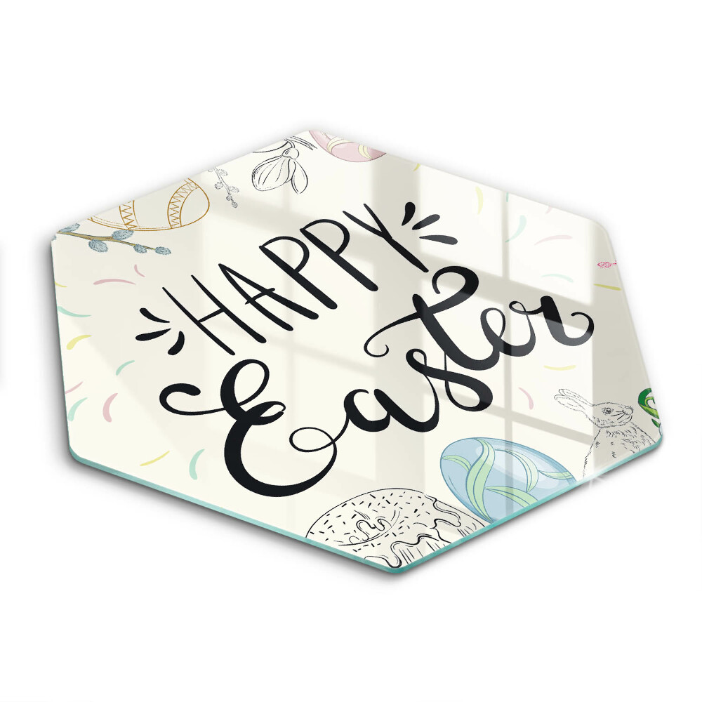 Glass chopping board Happy Easter